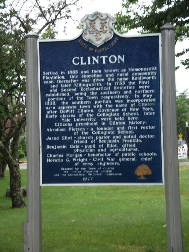 Historical Marker in Clinton, Connecticut